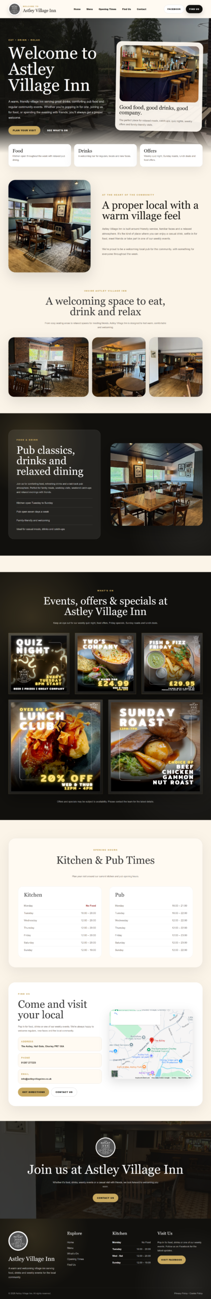 Astley Village Inn website
