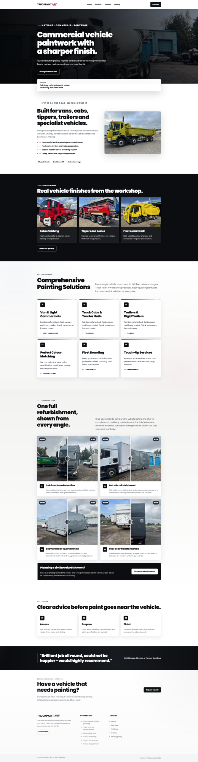 Truck Paint NW website designed by Webconnect Media